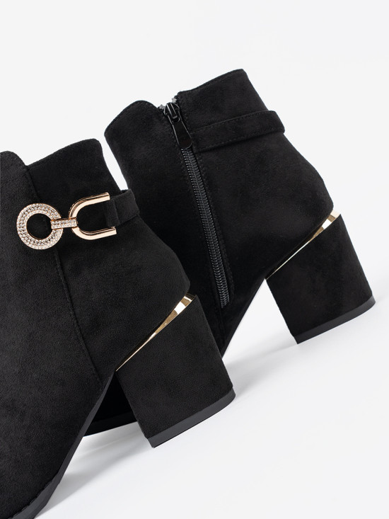 Botine negre cu cataramă elegantă