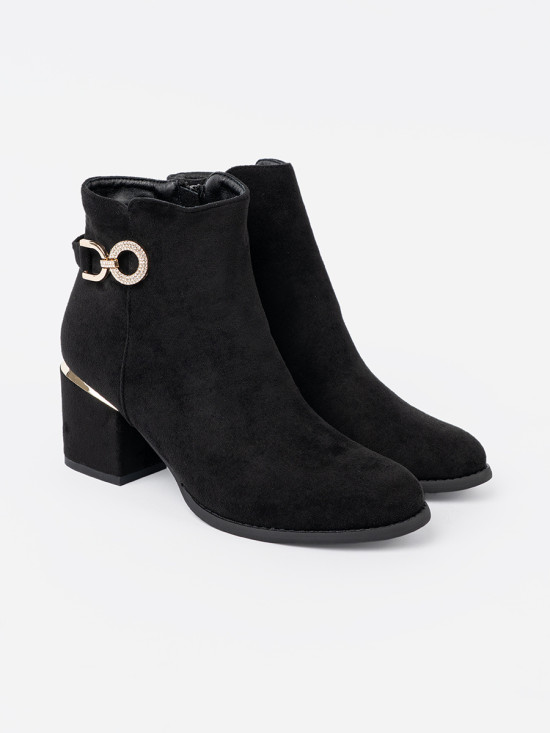 Botine negre cu cataramă elegantă