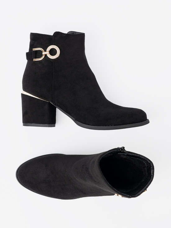 Botine negre cu cataramă elegantă
