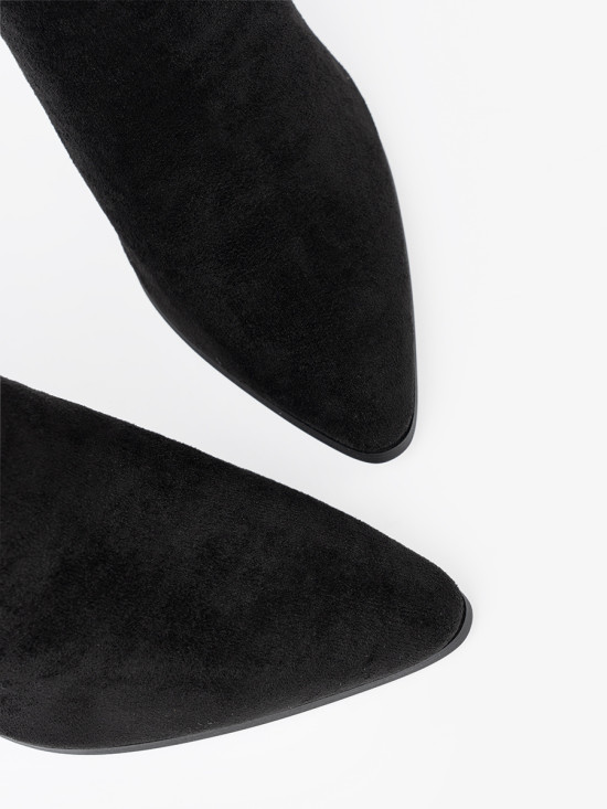 Botine elegante negre cu accent de bijuterie