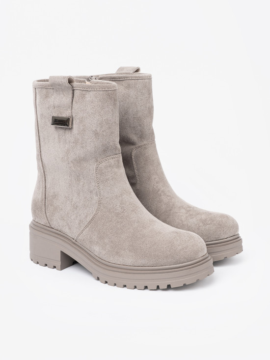 Botine gri confortabile cu talpă masivă