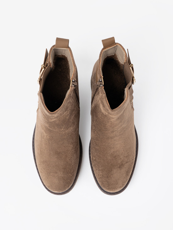 Botine bej elegante cu toc confortabil