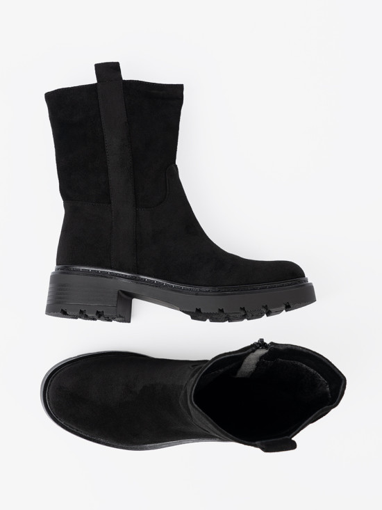 Botine negre cu talpă groasă