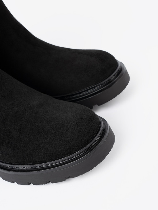 Botine negre cu talpă groasă
