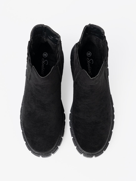 Botine negre stilate pe platformă