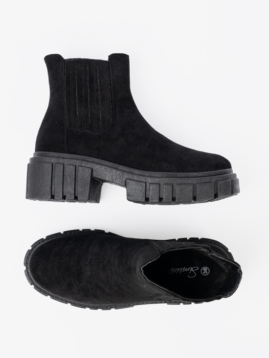 Botine negre stilate pe platformă