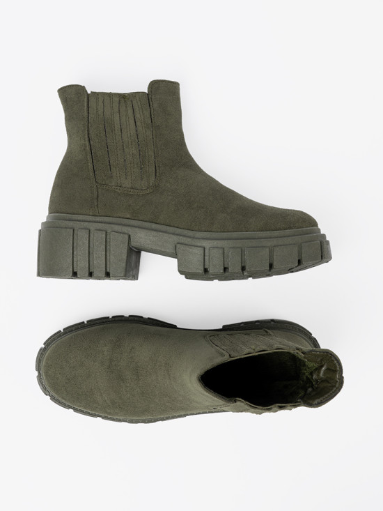 Botine verzi cu inserții elastice