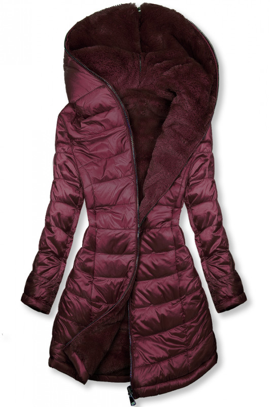 Geacă violet magenta reversibilă cu pluș