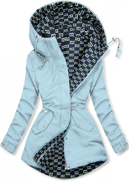 Parka de primăvară-toamnă reversibilă baby blu/albastru închis