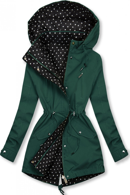 Parka verde închis cu buline