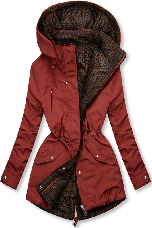 Parka reversibilă de tranziție burgundia/maro