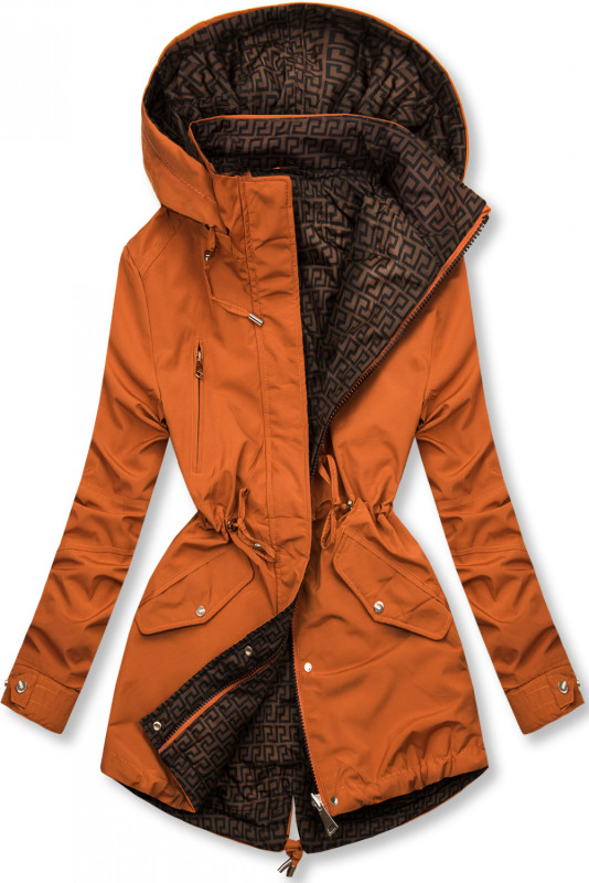 Parka reversibilă de tranziție cărămidă/maro