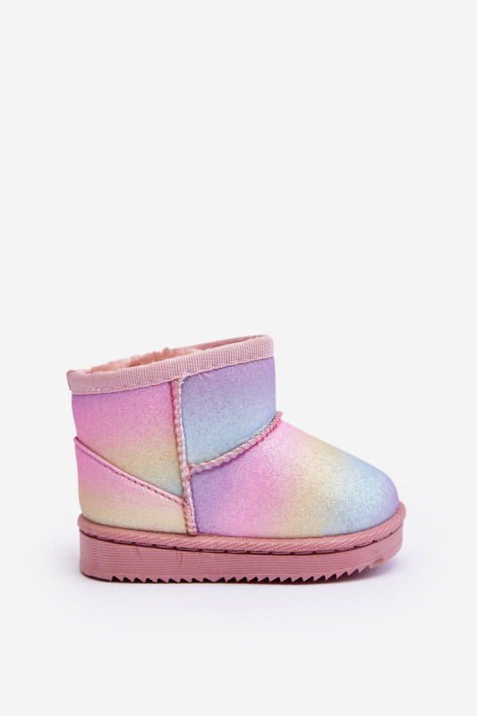 Cizme de zăpadă călduroase multicolore cu blăniță