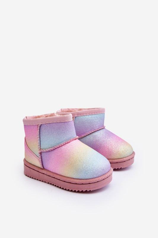 Cizme de zăpadă călduroase multicolore cu blăniță