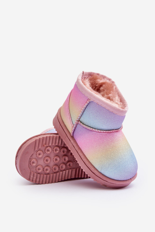 Cizme de zăpadă călduroase multicolore cu blăniță