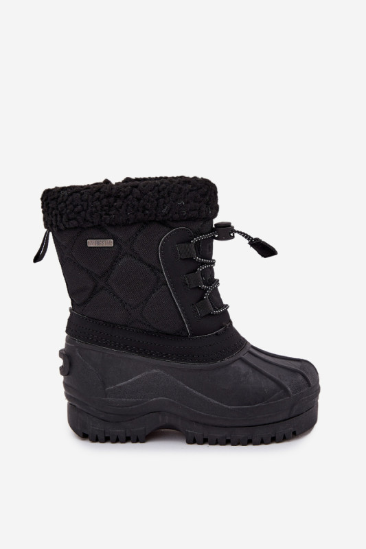 Cizme de zăpadă îmblănite cu fermoar negre