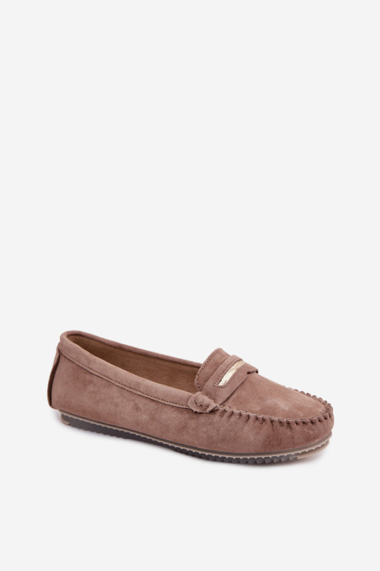 Mocasini maro din piele naturală întoarsă