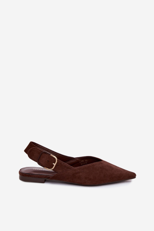 Balerini maro cu cataramă din piele ecologică întoarsă
