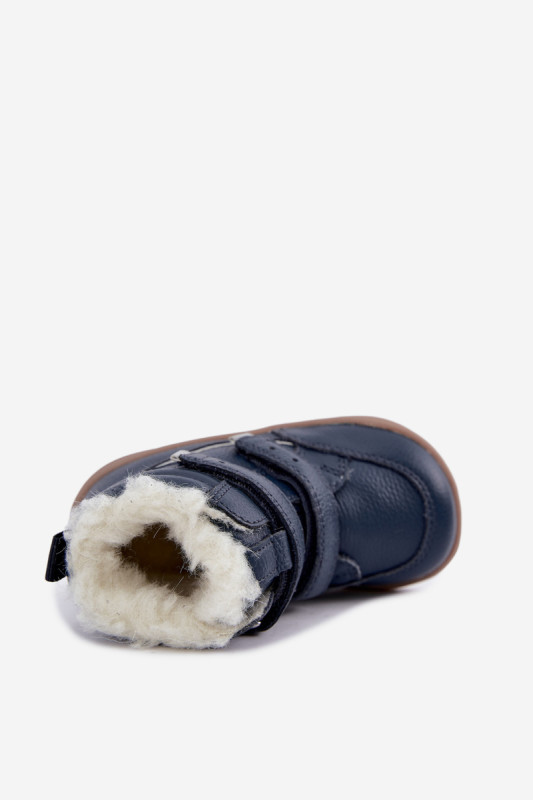 Cizme de zăpadă barefoot din piele albastre