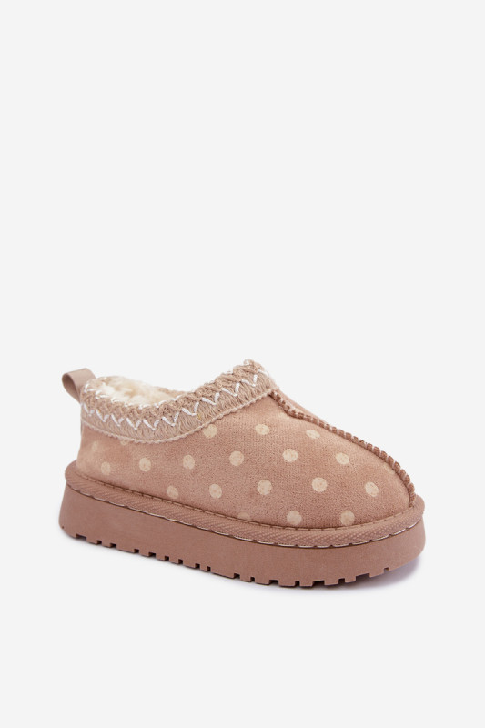 Cizme de zăpadă bej cu broderie
