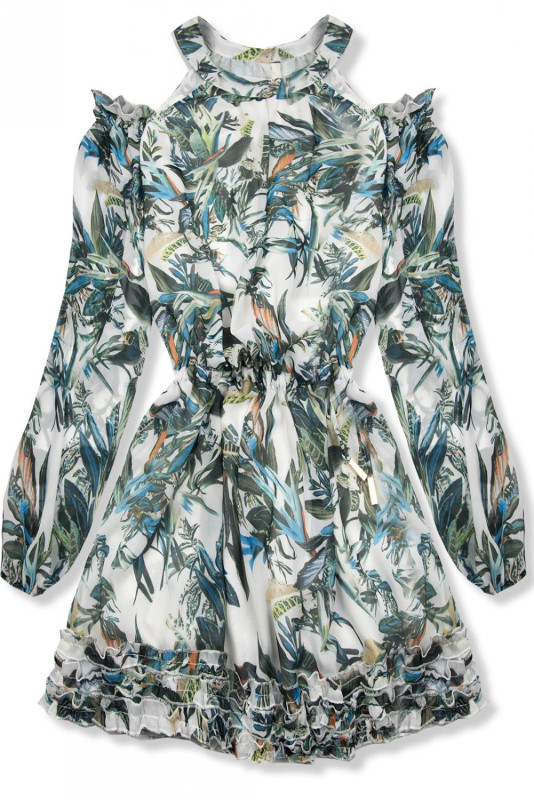 Rochie florală verde-albastru Laura/O'la Voga