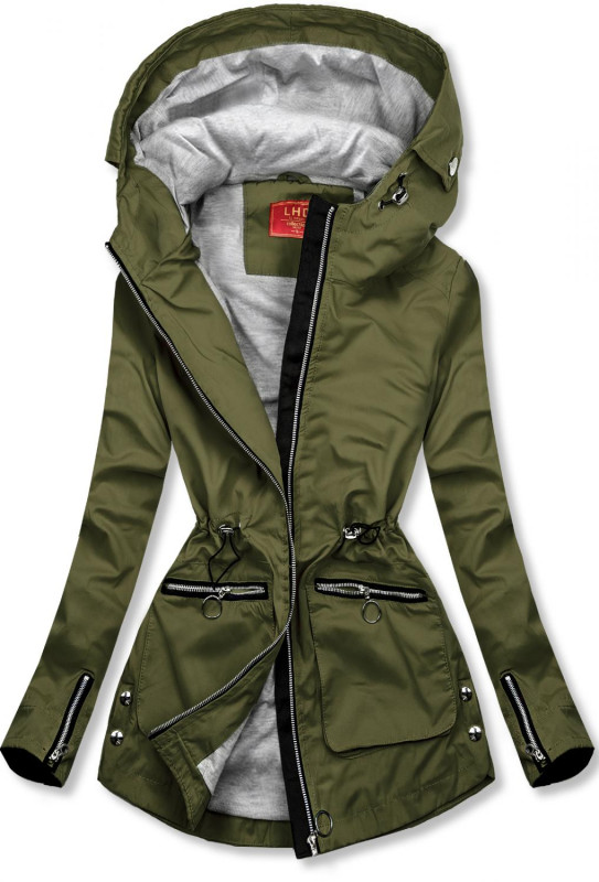 Geacă parka verde de primăvară/toamnă