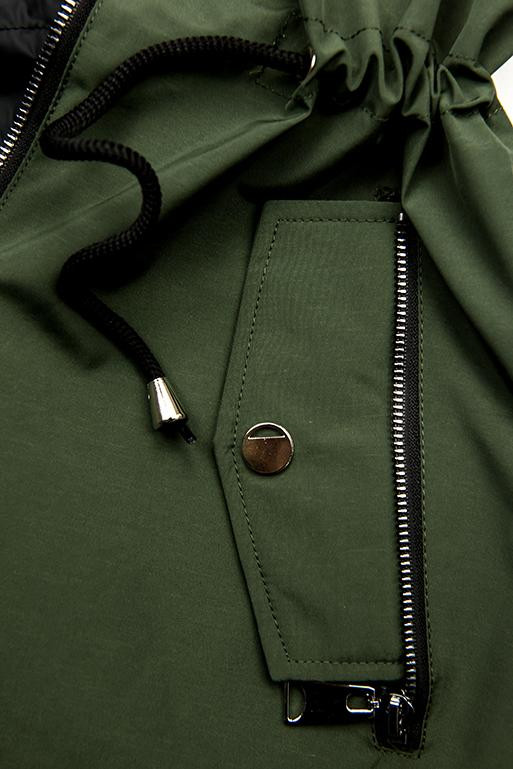 Parka reversibilă de primăvară kaki/neagră
