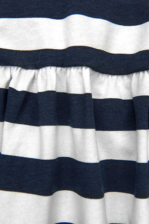 Rochie albastru-alb evazată cu dungi I.