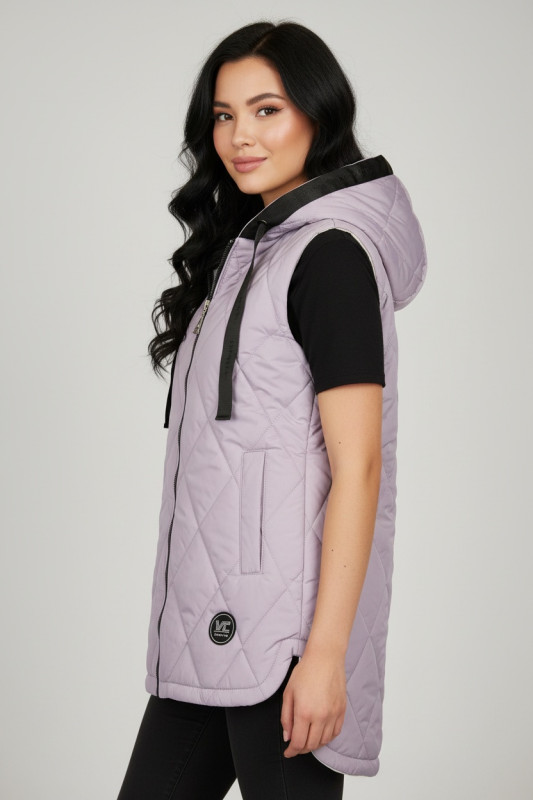 Vestă violet cu glugă