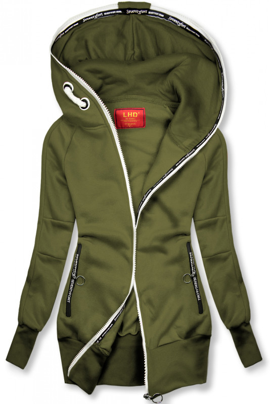 Hanorac kaki cu design sportiv