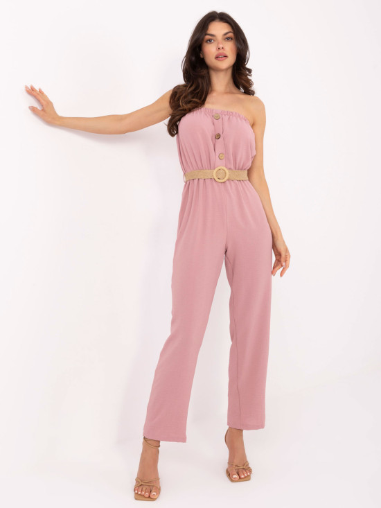 Salopetă roz cu curea RUE PARIS