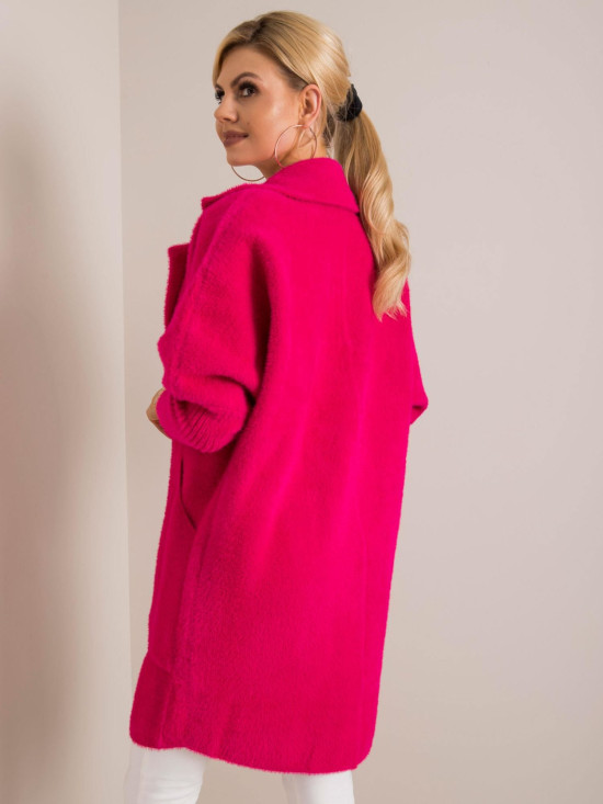 Palton fucsia din alpaca fluffy