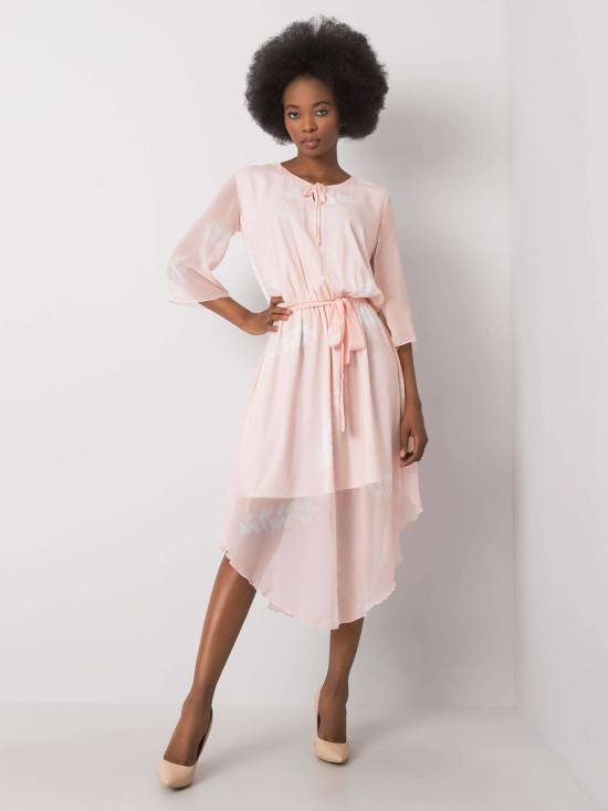 Rochie roz deschis cu model floral