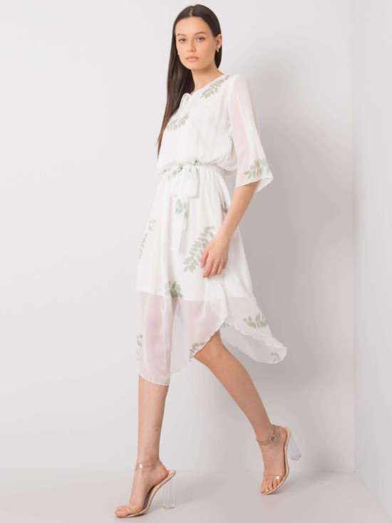 Rochie albă cu motiv floral