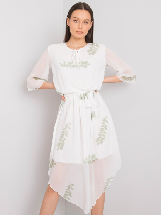 Rochie albă cu motiv floral