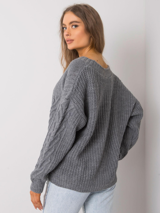 Pulover oversize grafit OCH BELLA