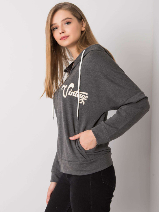 Hanorac gri închis cu model melanj