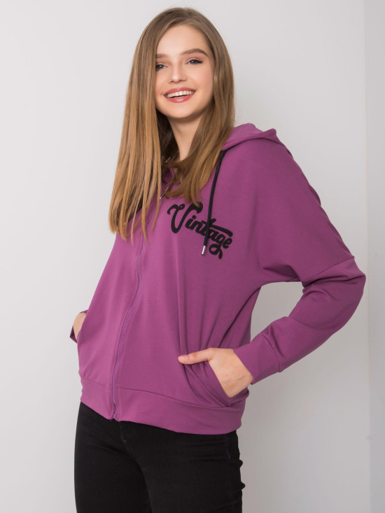 Hanorac violet cu fermoar