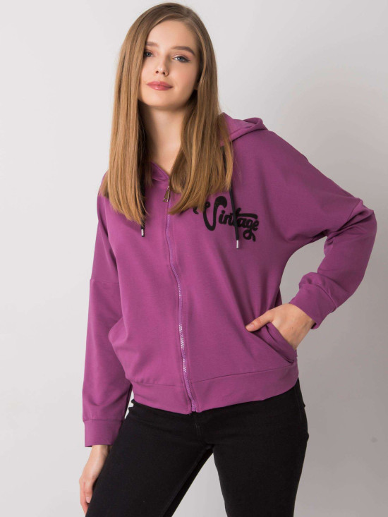 Hanorac violet cu fermoar