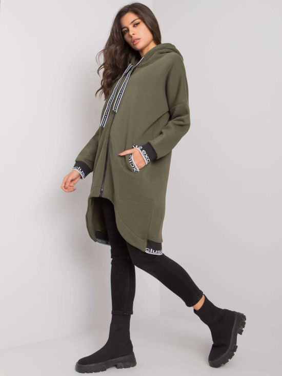 Bluza dama khaki cu fermoar