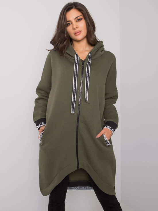 Bluza dama khaki cu fermoar
