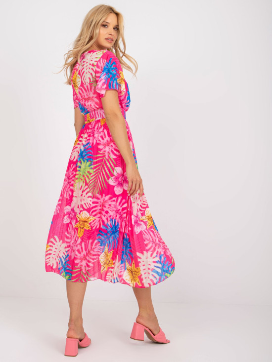 Rochie midi elegantă în roz închis