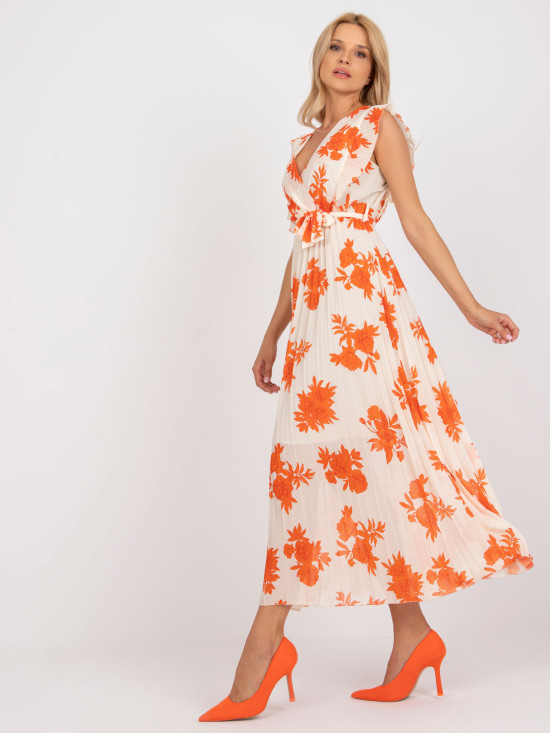 Rochie midi elegantă portocalie