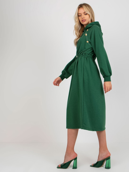 Rochie sport verde închis cu glugă