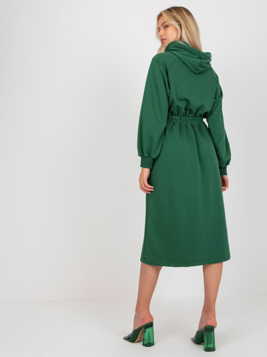 Rochie sport verde închis cu glugă