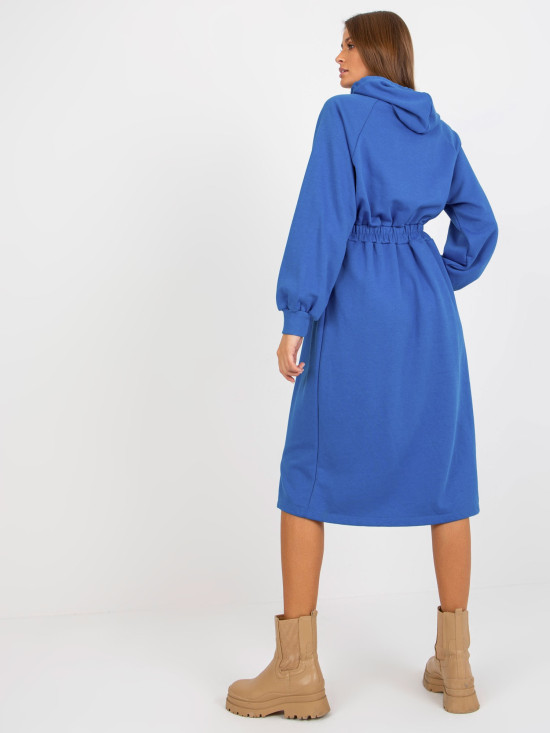 Rochie din bumbac bleumarin cu nasturi