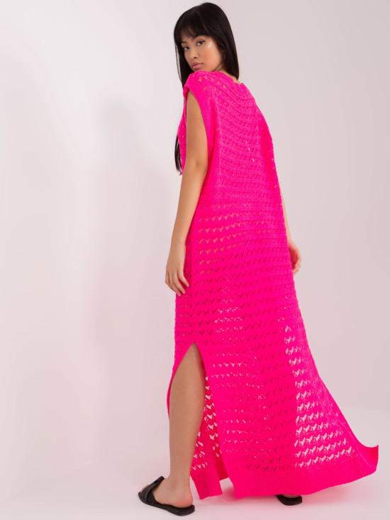 Rochie de vară roz fluorescent fără mâneci