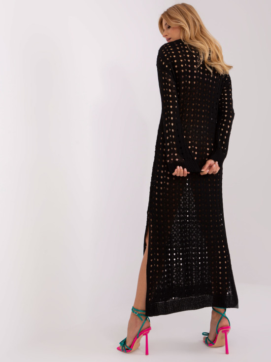 Rochie maxi de plajă neagră cu fante