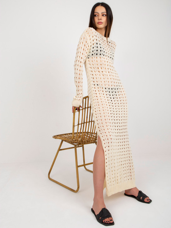 Rochie de vară bej deschis din tricot