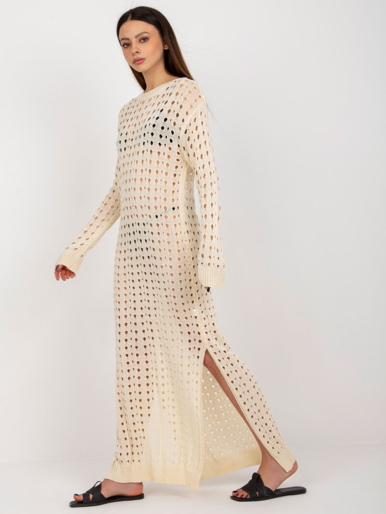Rochie de vară bej deschis din tricot